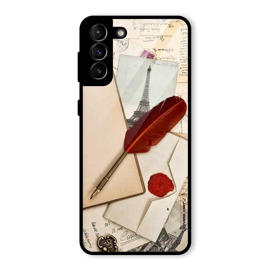 Feather Beauty Glass Back Case for Galaxy S21 Plus