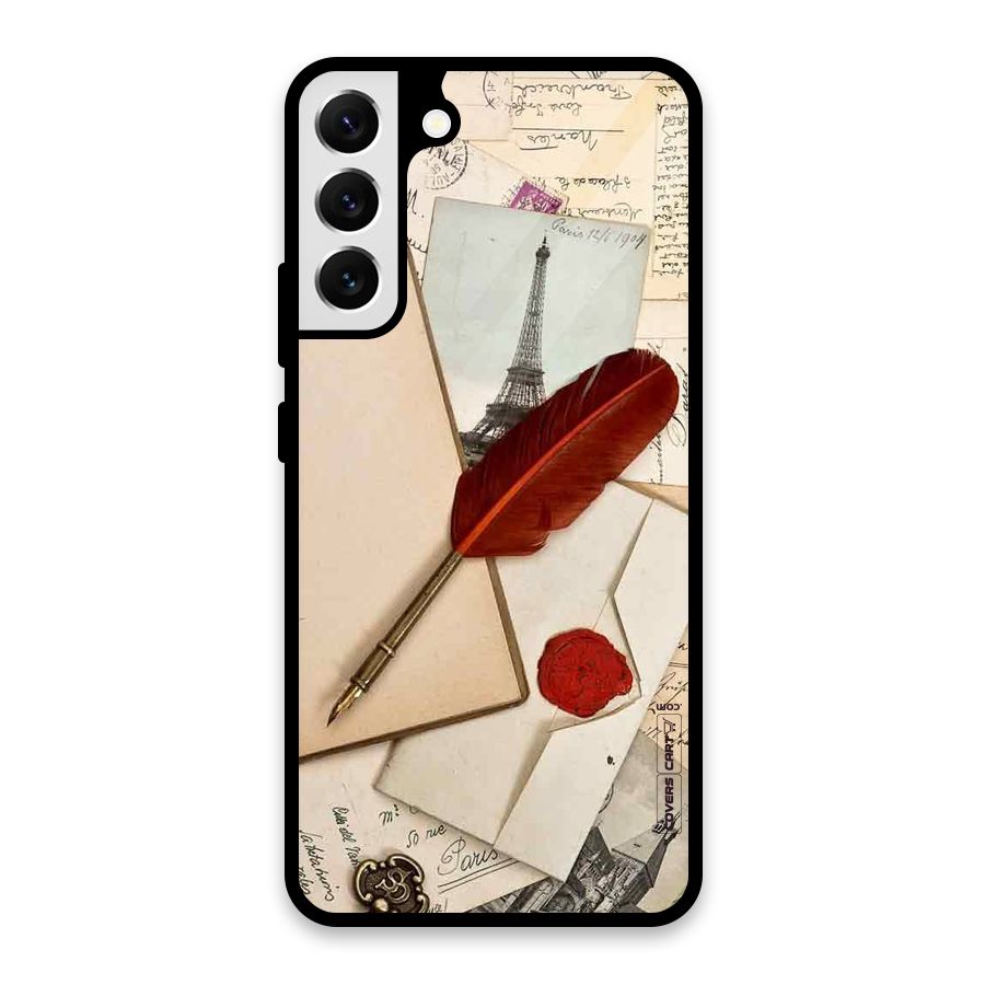 Feather Beauty Glass Back Case for Galaxy S22 Plus 5G