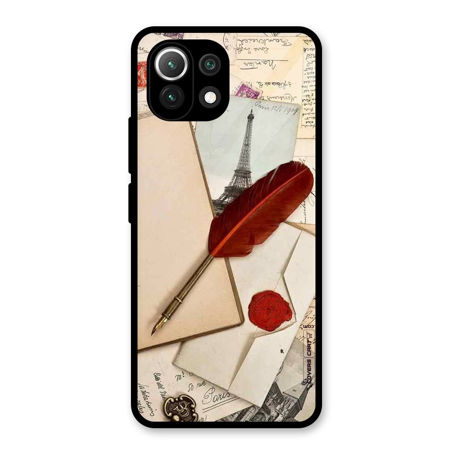 Feather Beauty Glass Back Case for Mi 11 Lite NE 5G