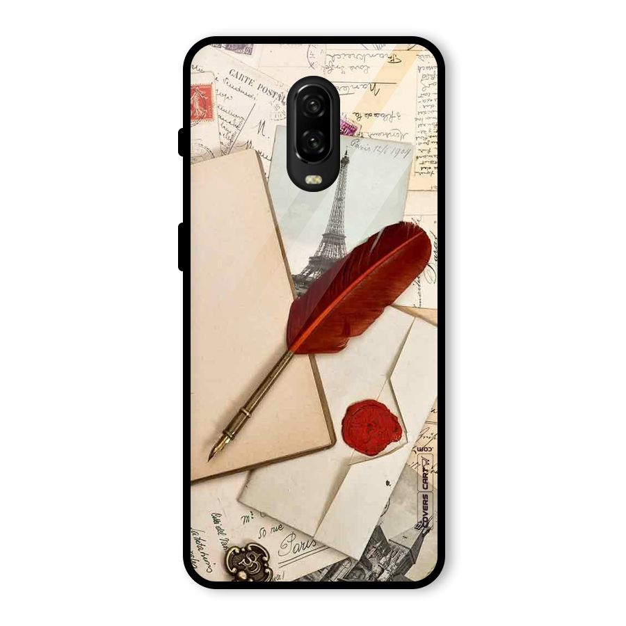 Feather Beauty Glass Back Case for OnePlus 6T