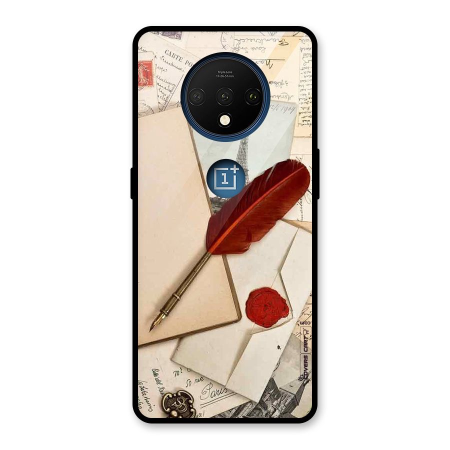 Feather Beauty Glass Back Case for OnePlus 7T