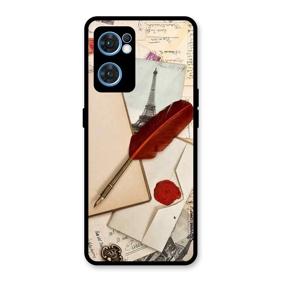 Feather Beauty Glass Back Case for Oppo Reno7 5G