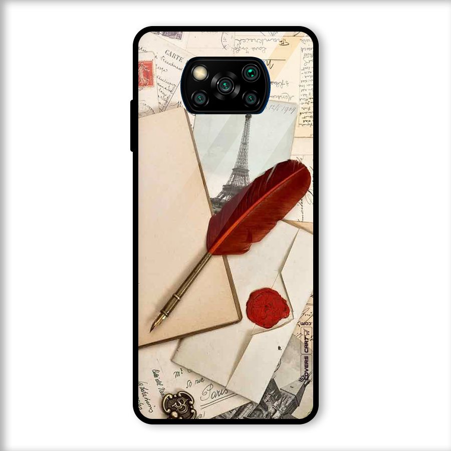 Feather Beauty Glass Back Case for Poco X3