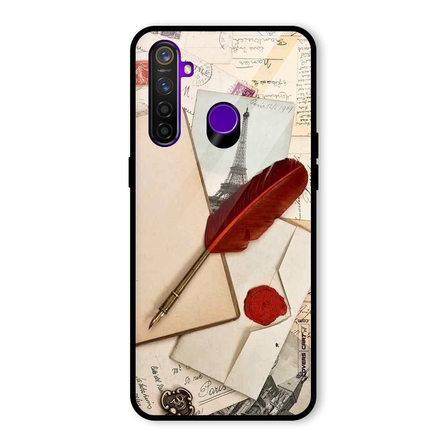 Feather Beauty Glass Back Case for Realme 5 Pro