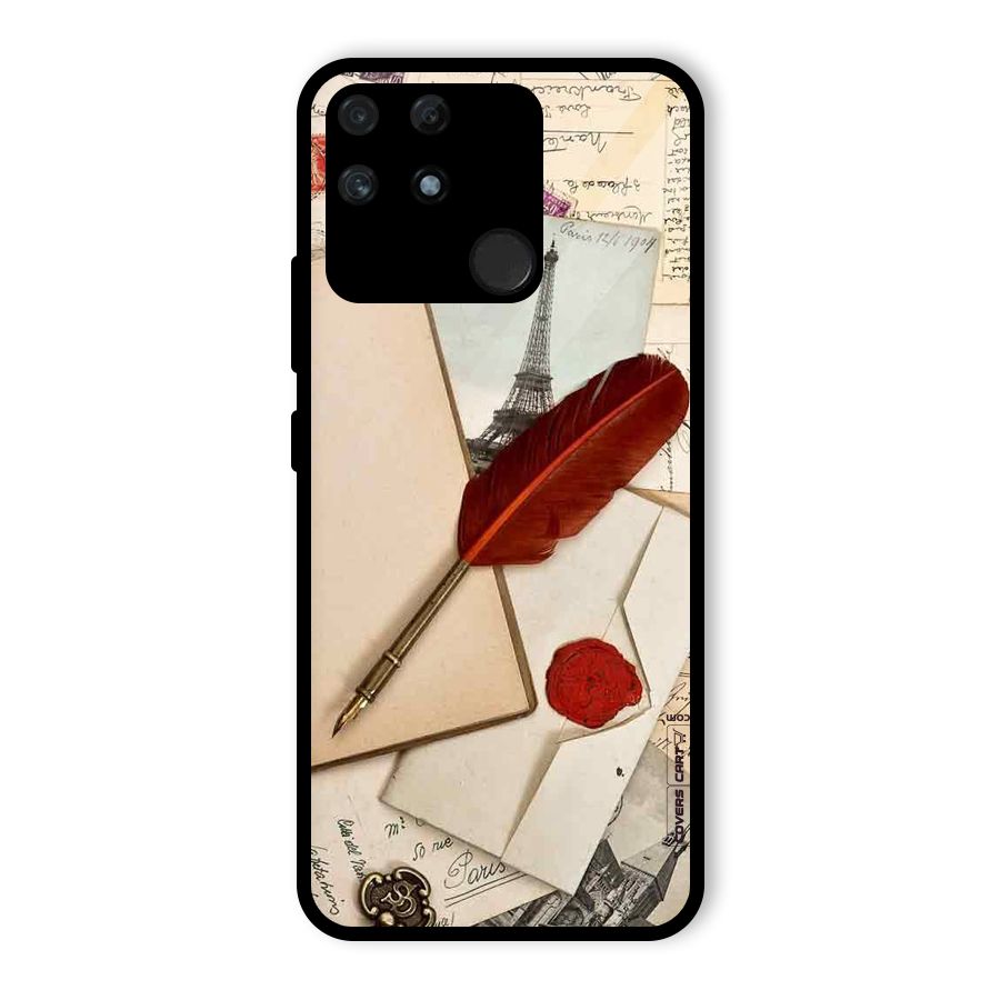 Feather Beauty Glass Back Case for Realme Narzo 50A