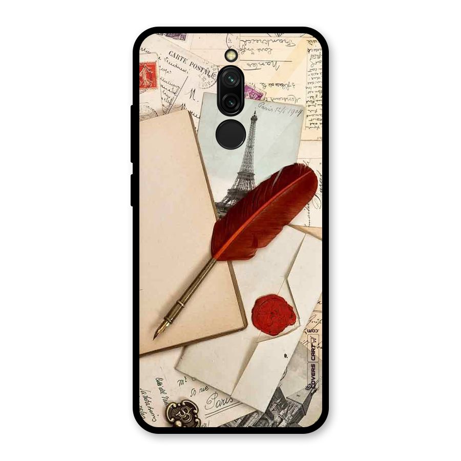 Feather Beauty Glass Back Case for Redmi 8