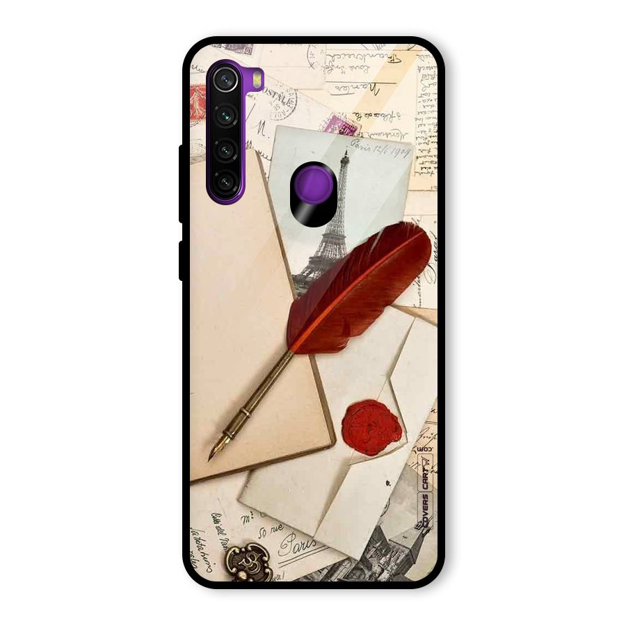 Feather Beauty Glass Back Case for Redmi Note 8