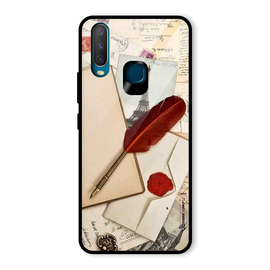 Feather Beauty Glass Back Case for Vivo U10