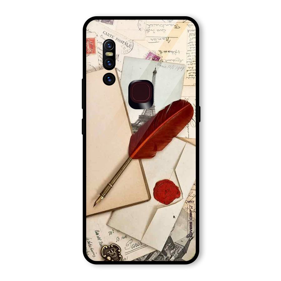 Feather Beauty Glass Back Case for Vivo V15