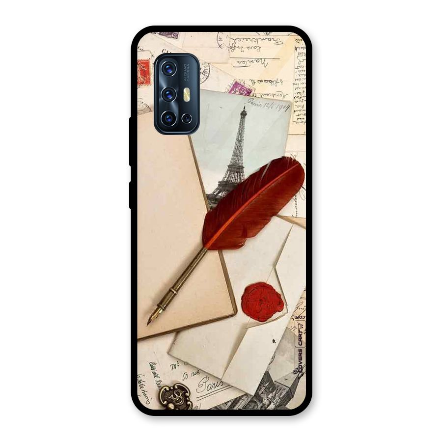 Feather Beauty Glass Back Case for Vivo V17
