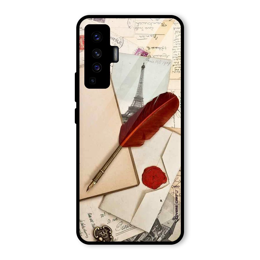 Feather Beauty Glass Back Case for Vivo X50