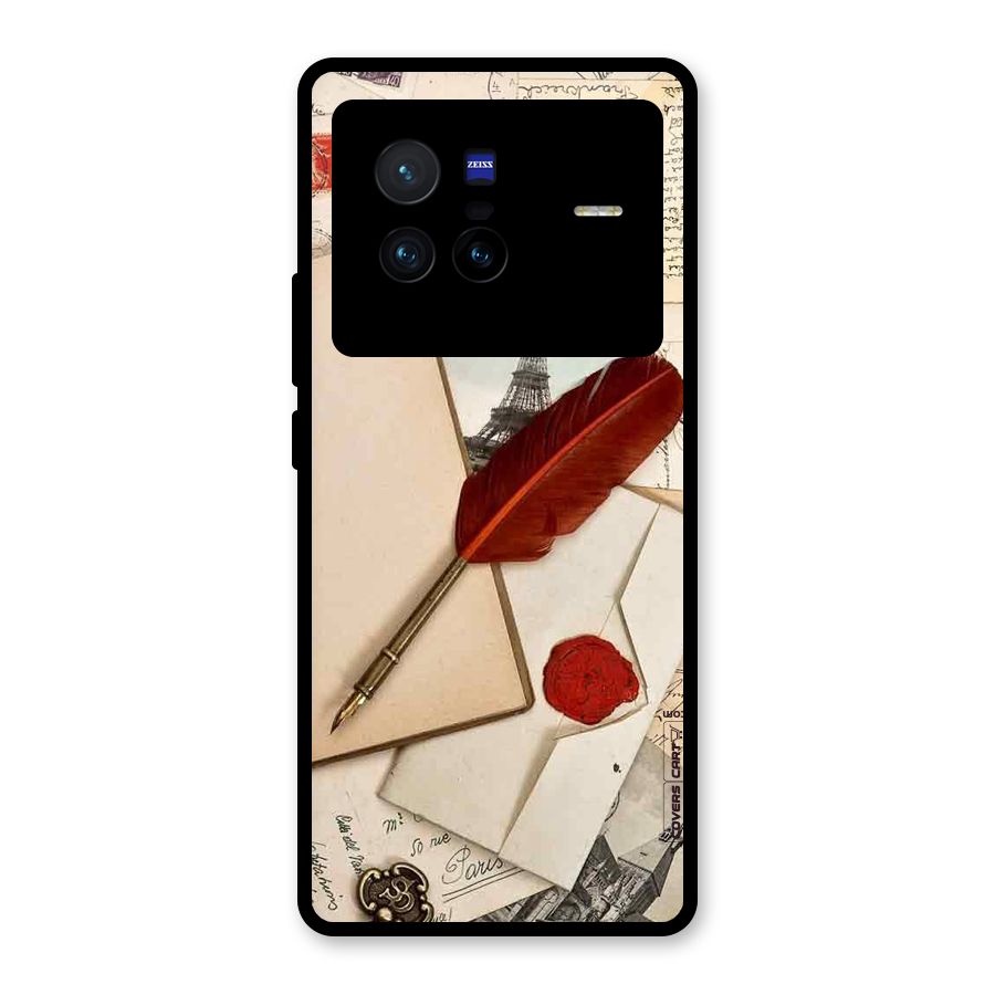 Feather Beauty Glass Back Case for Vivo X80
