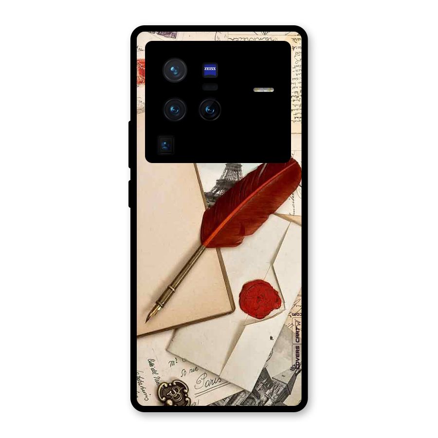 Feather Beauty Glass Back Case for Vivo X80 Pro
