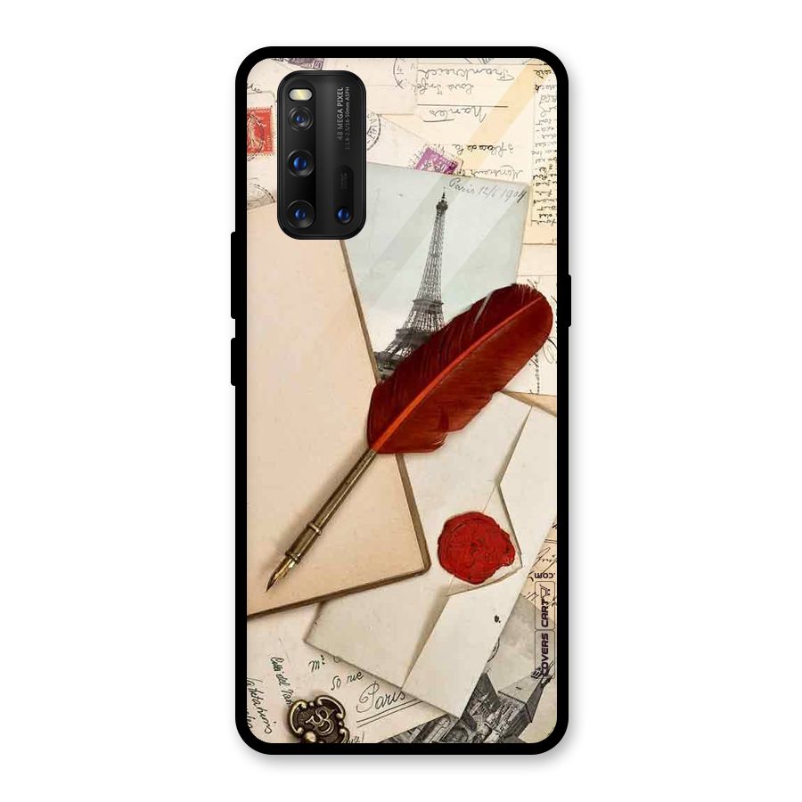 Feather Beauty Glass Back Case for Vivo iQOO 3