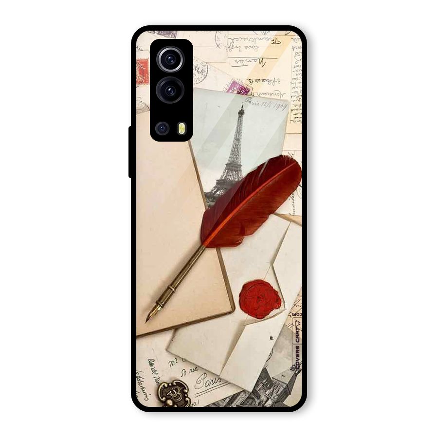 Feather Beauty Glass Back Case for Vivo iQOO Z3