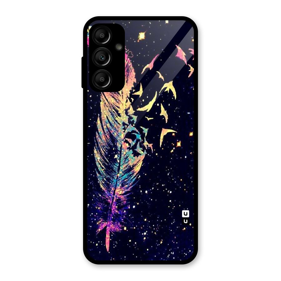 Feather Bird Fly Glass Back Case for Galaxy A14 5G