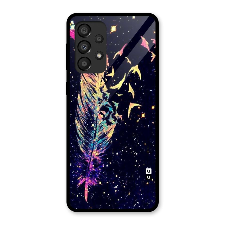 Feather Bird Fly Glass Back Case for Galaxy A33 5G