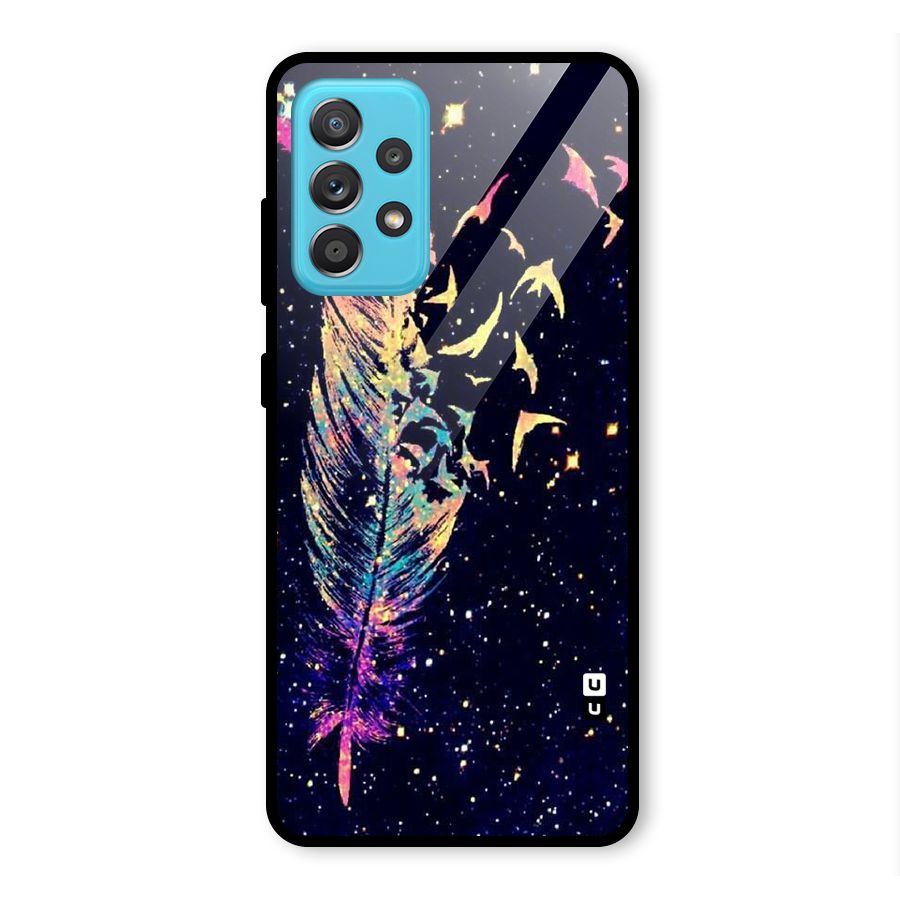 Feather Bird Fly Glass Back Case for Galaxy A52