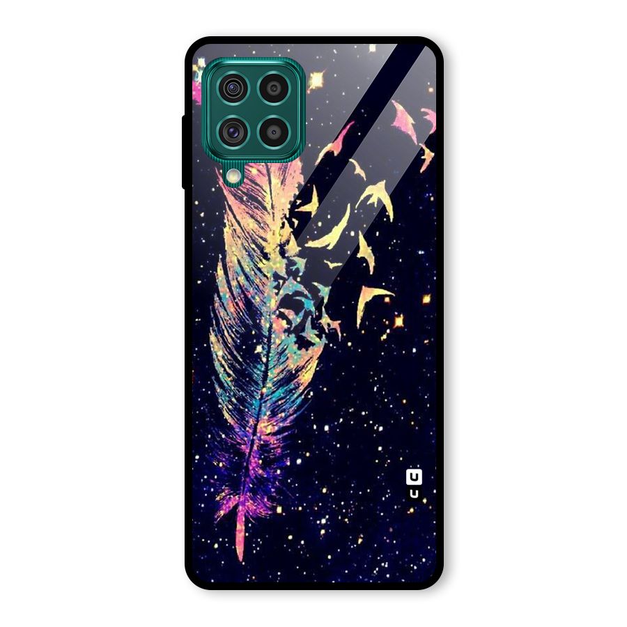 Feather Bird Fly Glass Back Case for Galaxy F62