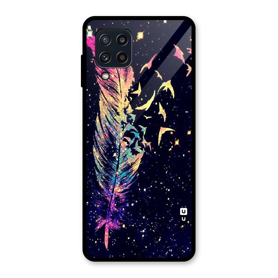 Feather Bird Fly Glass Back Case for Galaxy M32