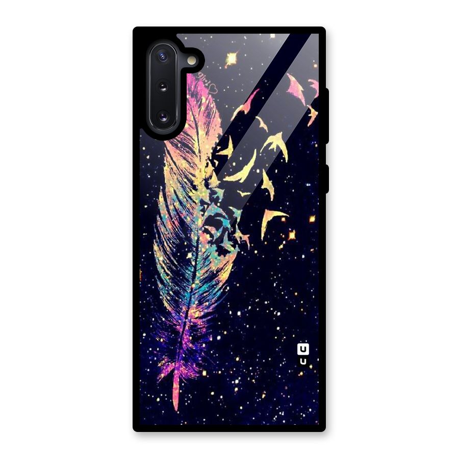 Feather Bird Fly Glass Back Case for Galaxy Note 10