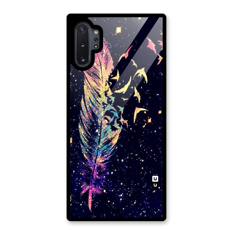 Feather Bird Fly Glass Back Case for Galaxy Note 10 Plus