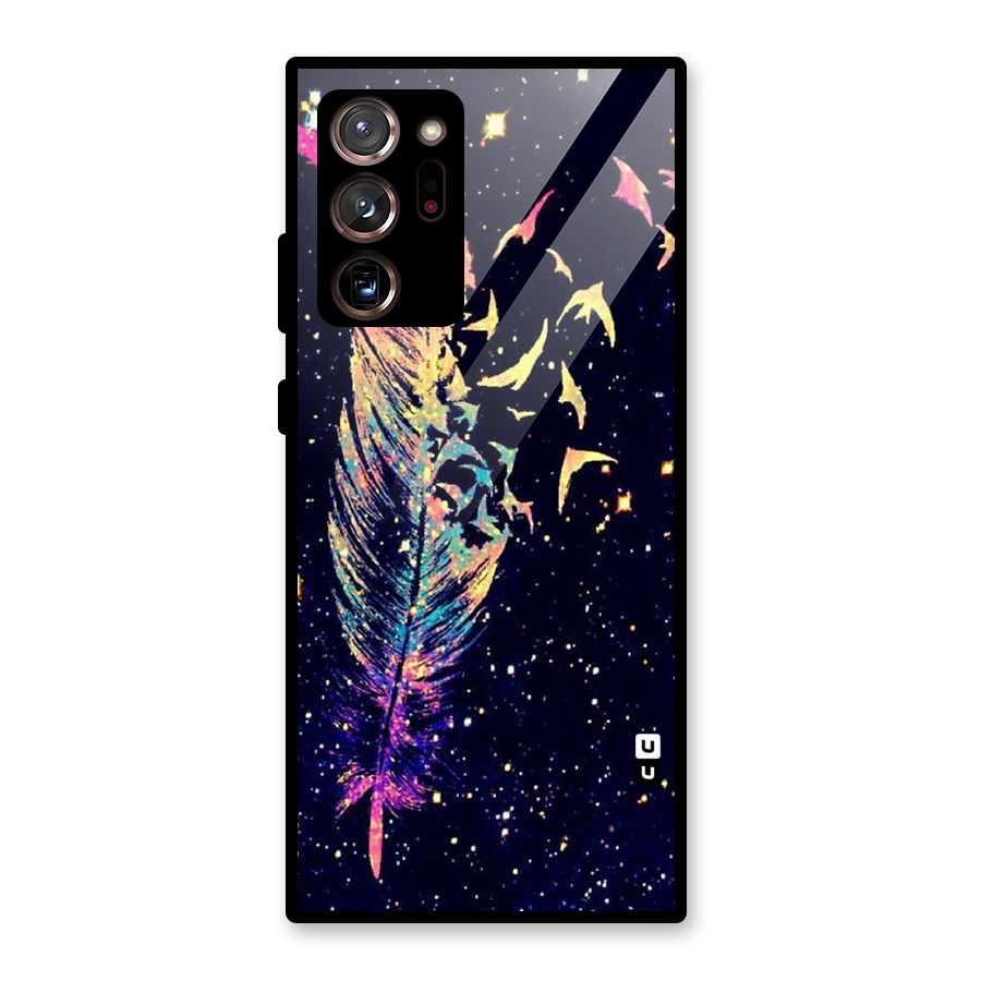 Feather Bird Fly Glass Back Case for Galaxy Note 20 Ultra