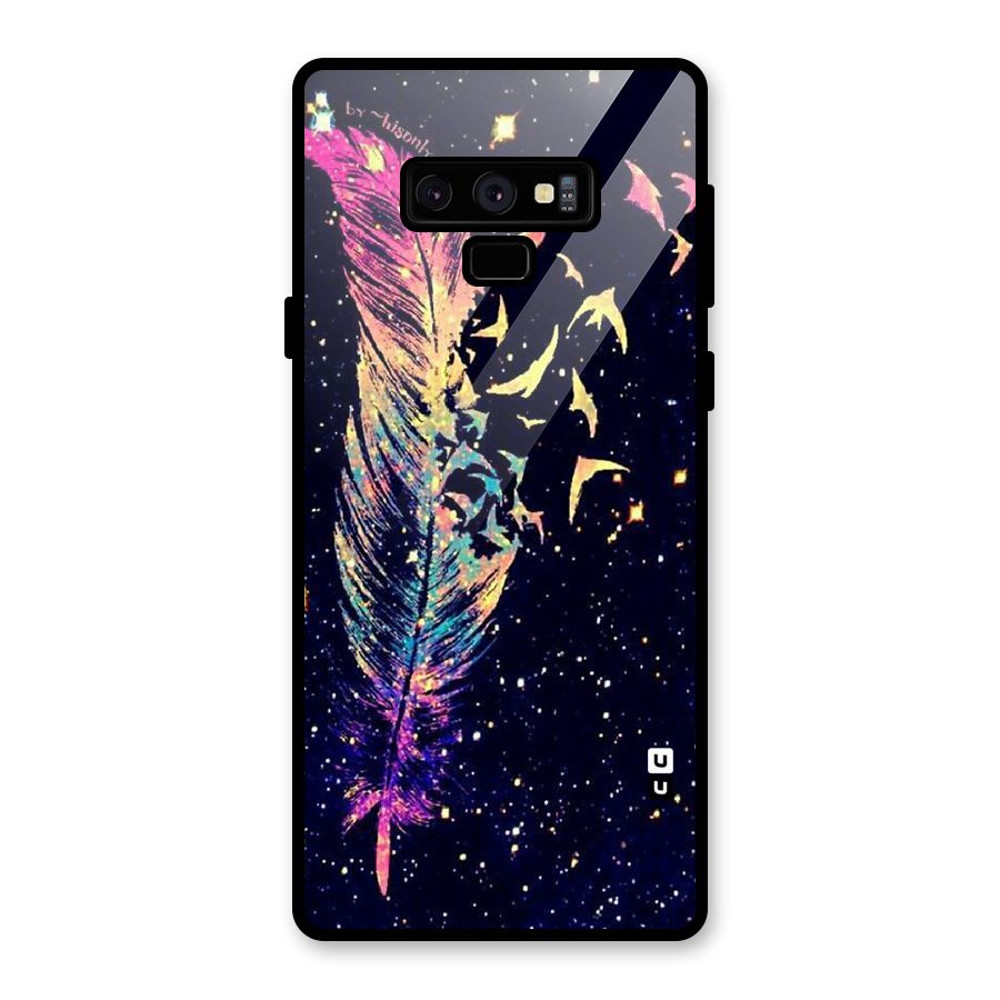 Feather Bird Fly Glass Back Case for Galaxy Note 9