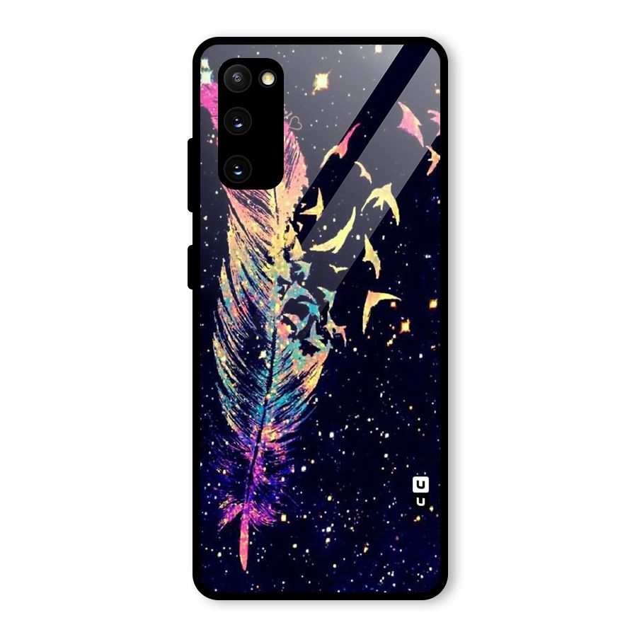 Feather Bird Fly Glass Back Case for Galaxy S20 FE
