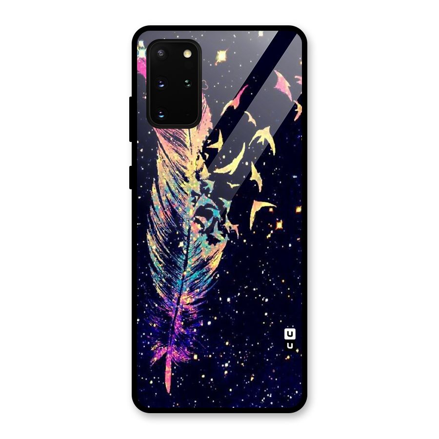 Feather Bird Fly Glass Back Case for Galaxy S20 Plus