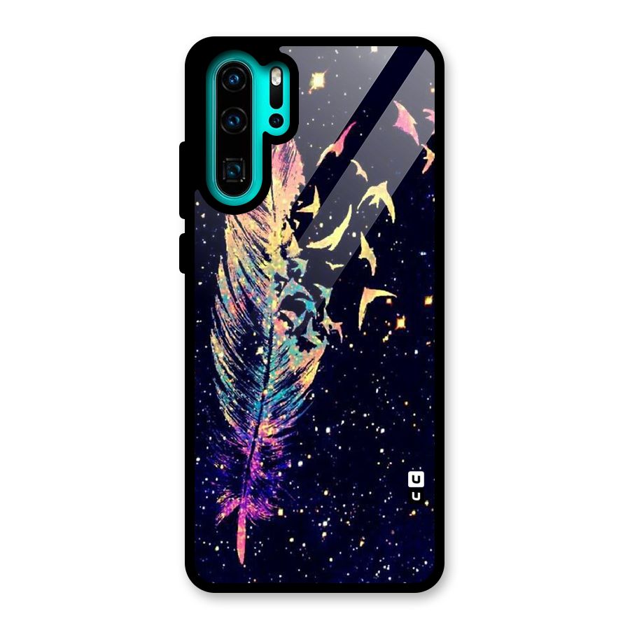 Feather Bird Fly Glass Back Case for Huawei P30 Pro