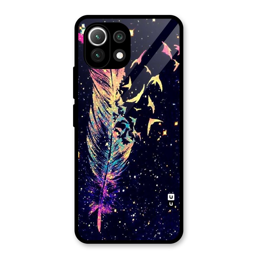Feather Bird Fly Glass Back Case for Mi 11 Lite NE 5G