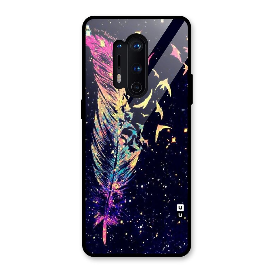 Feather Bird Fly Glass Back Case for OnePlus 8 Pro
