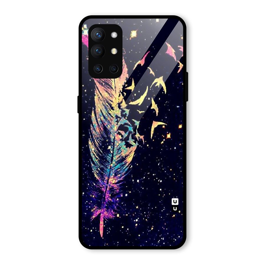 Feather Bird Fly Glass Back Case for OnePlus 9R