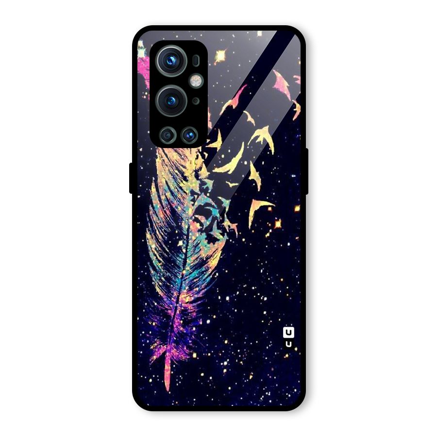 Feather Bird Fly Glass Back Case for OnePlus 9 Pro