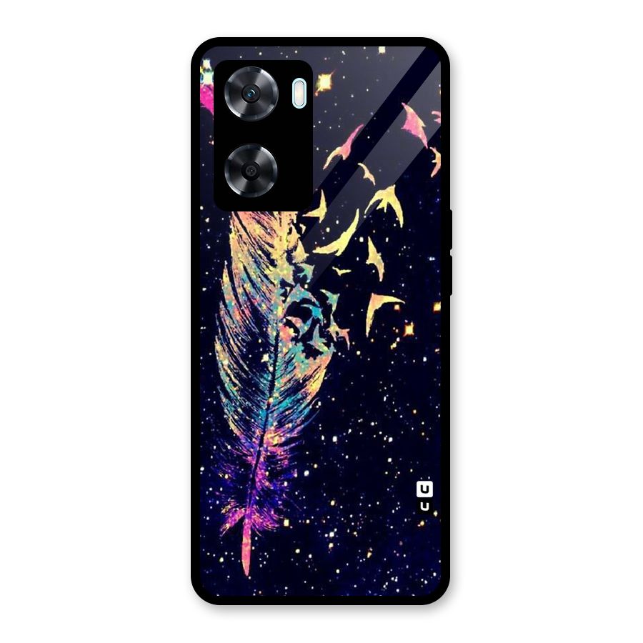Feather Bird Fly Glass Back Case for Oppo A77