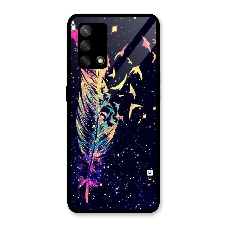 Feather Bird Fly Glass Back Case for Oppo F19