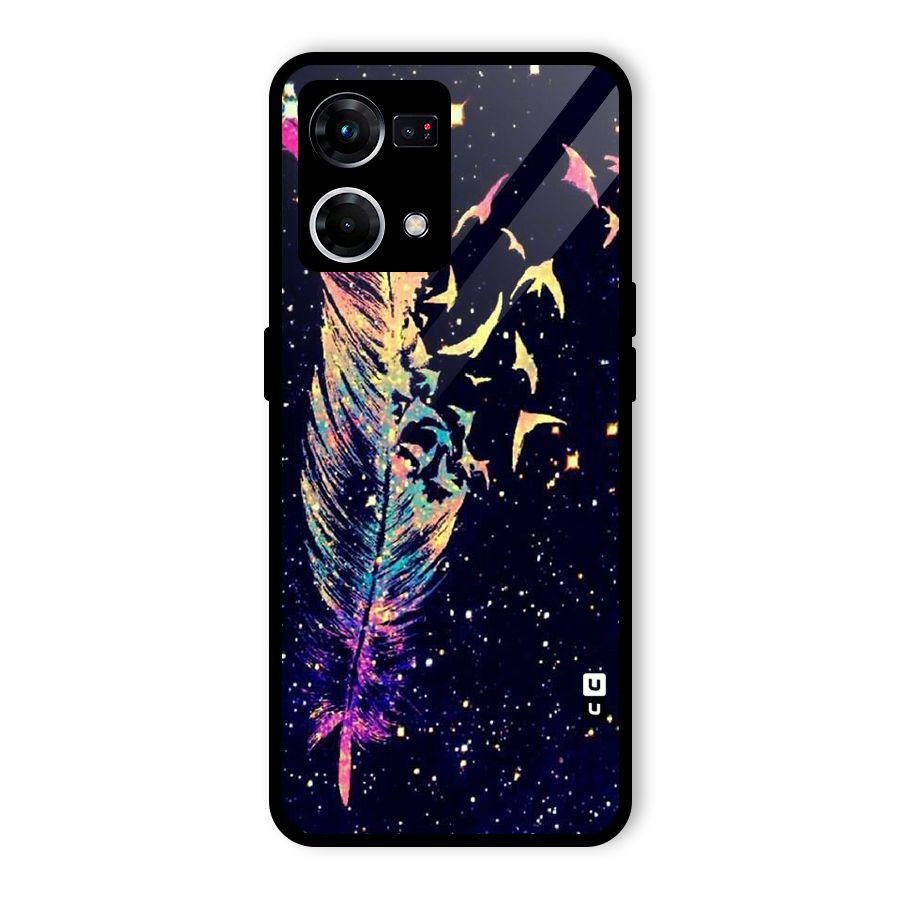 Feather Bird Fly Glass Back Case for Oppo F21s Pro 4G