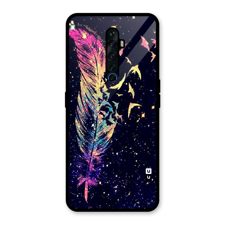 Feather Bird Fly Glass Back Case for Oppo Reno2 F