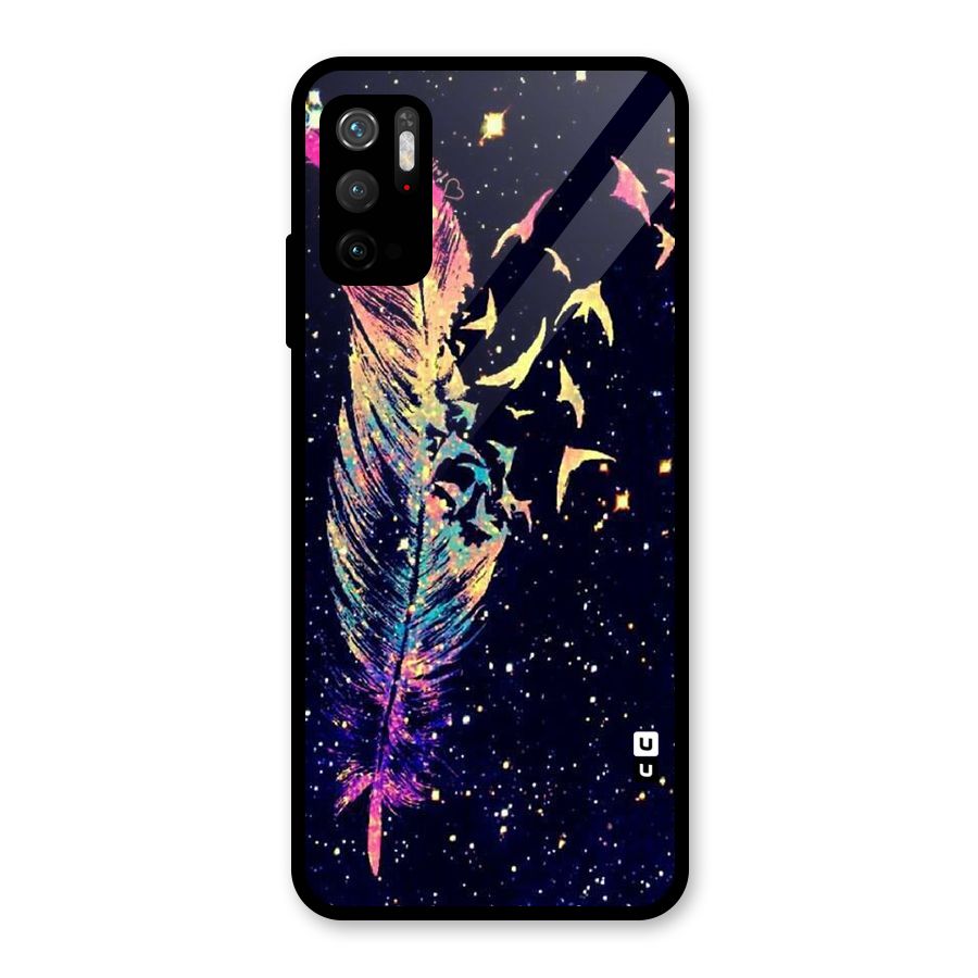 Feather Bird Fly Glass Back Case for Poco M3 Pro 5G