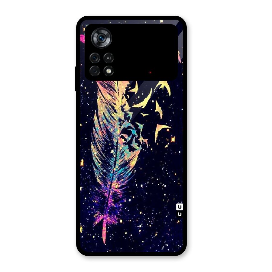 Feather Bird Fly Glass Back Case for Poco X4 Pro 5G