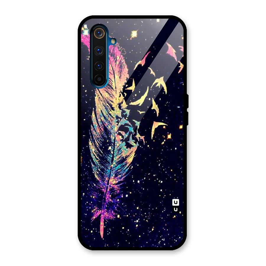 Feather Bird Fly Glass Back Case for Realme 6 Pro