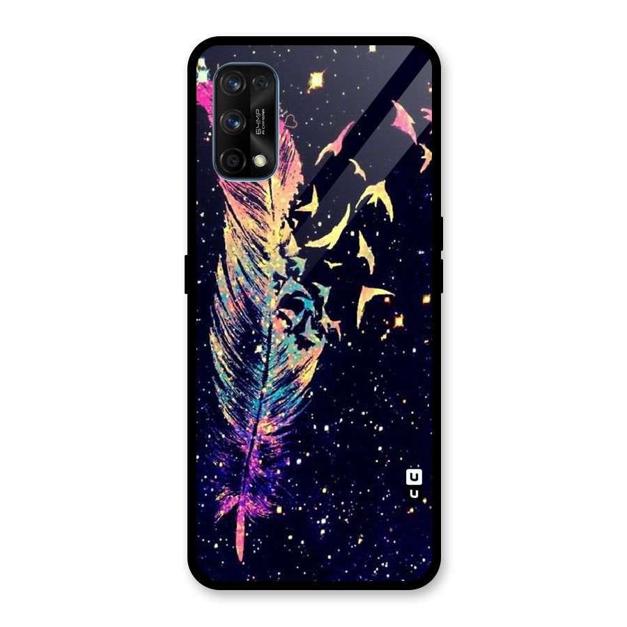 Feather Bird Fly Glass Back Case for Realme 7 Pro
