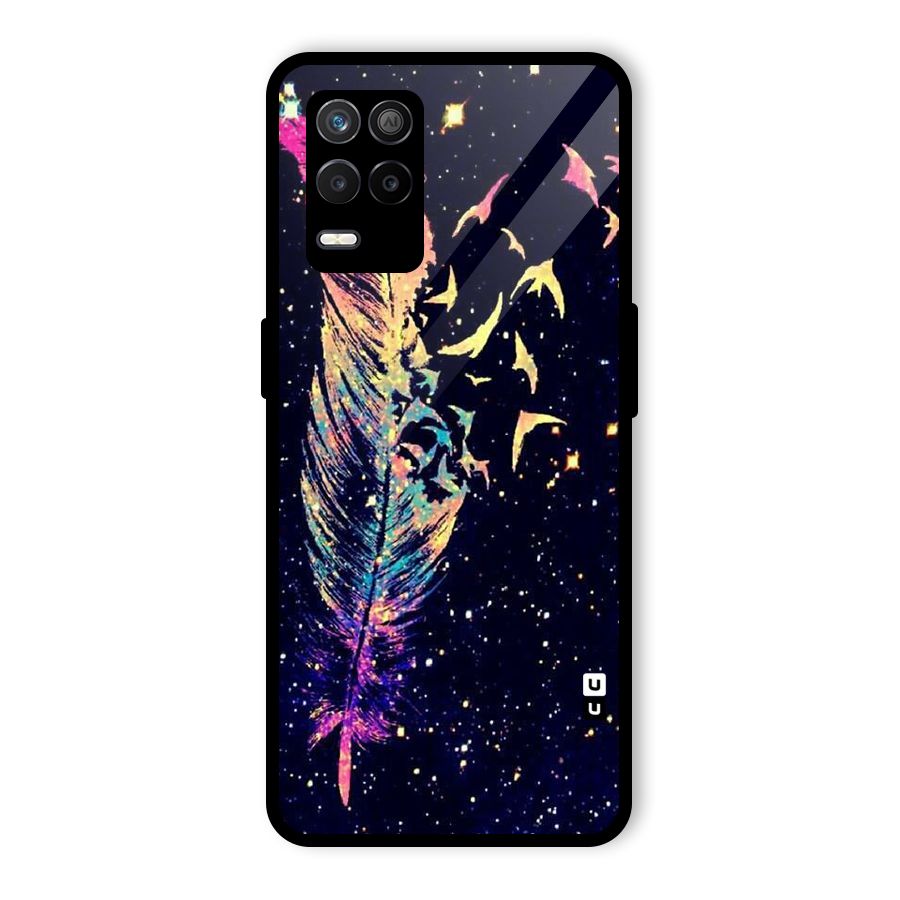 Feather Bird Fly Glass Back Case for Realme 8 5G