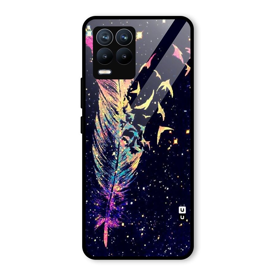 Feather Bird Fly Glass Back Case for Realme 8 Pro