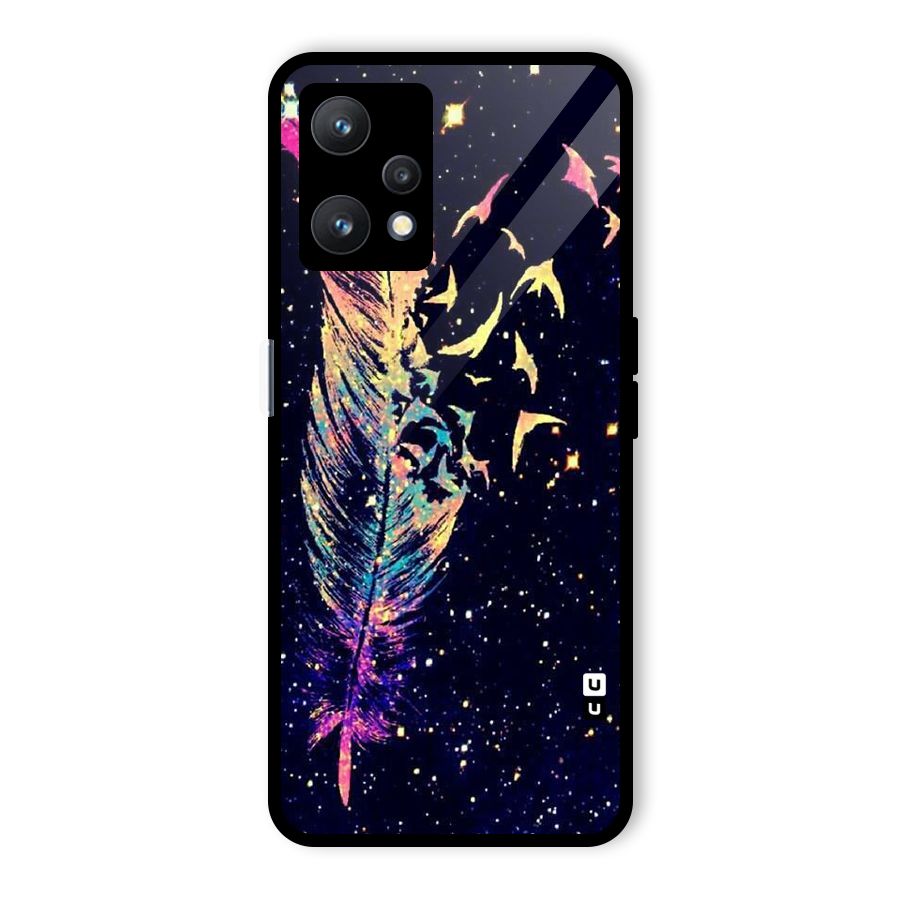 Feather Bird Fly Glass Back Case for Realme 9 Pro 5G