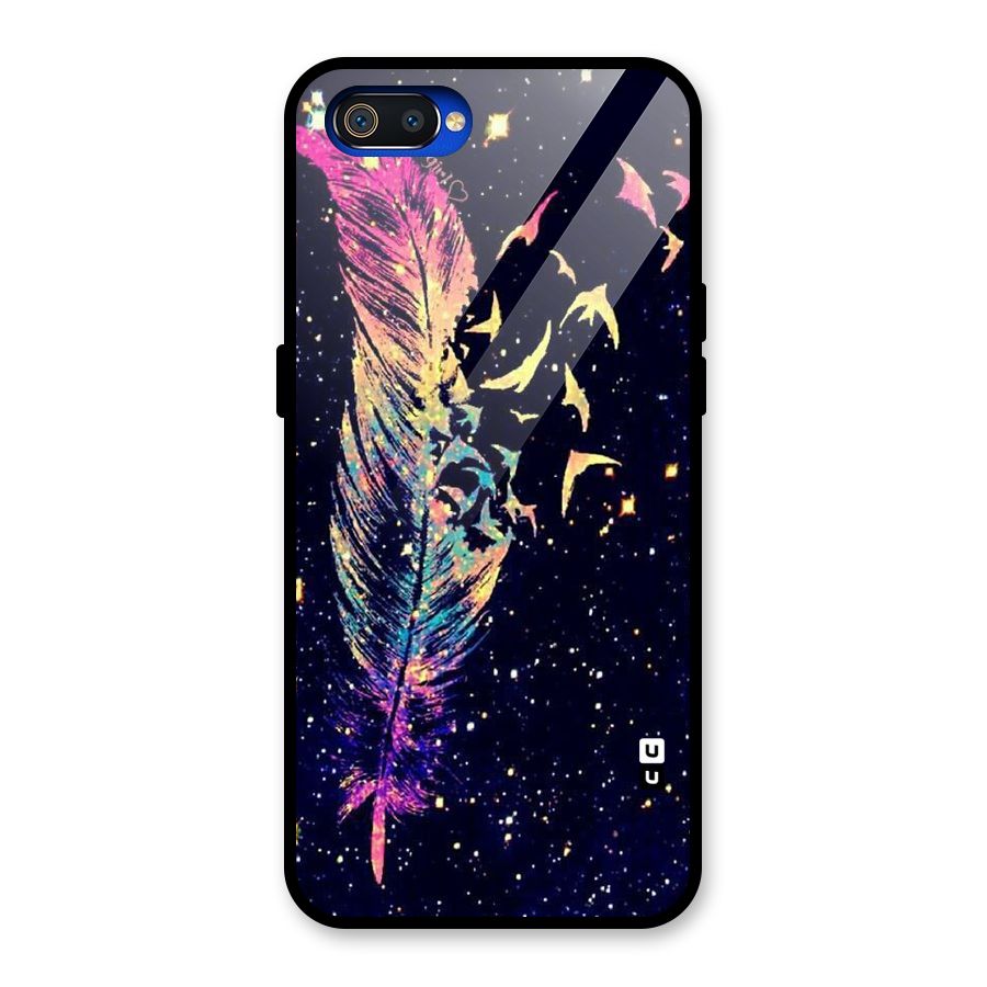 Feather Bird Fly Glass Back Case for Realme C2
