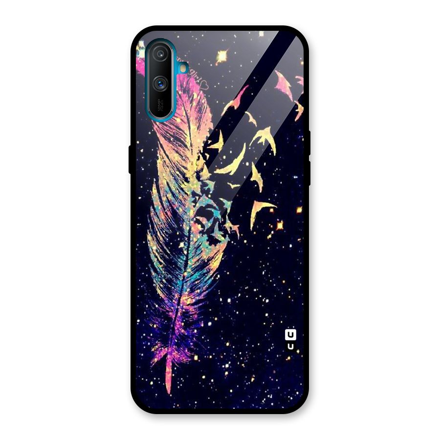 Feather Bird Fly Glass Back Case for Realme C3