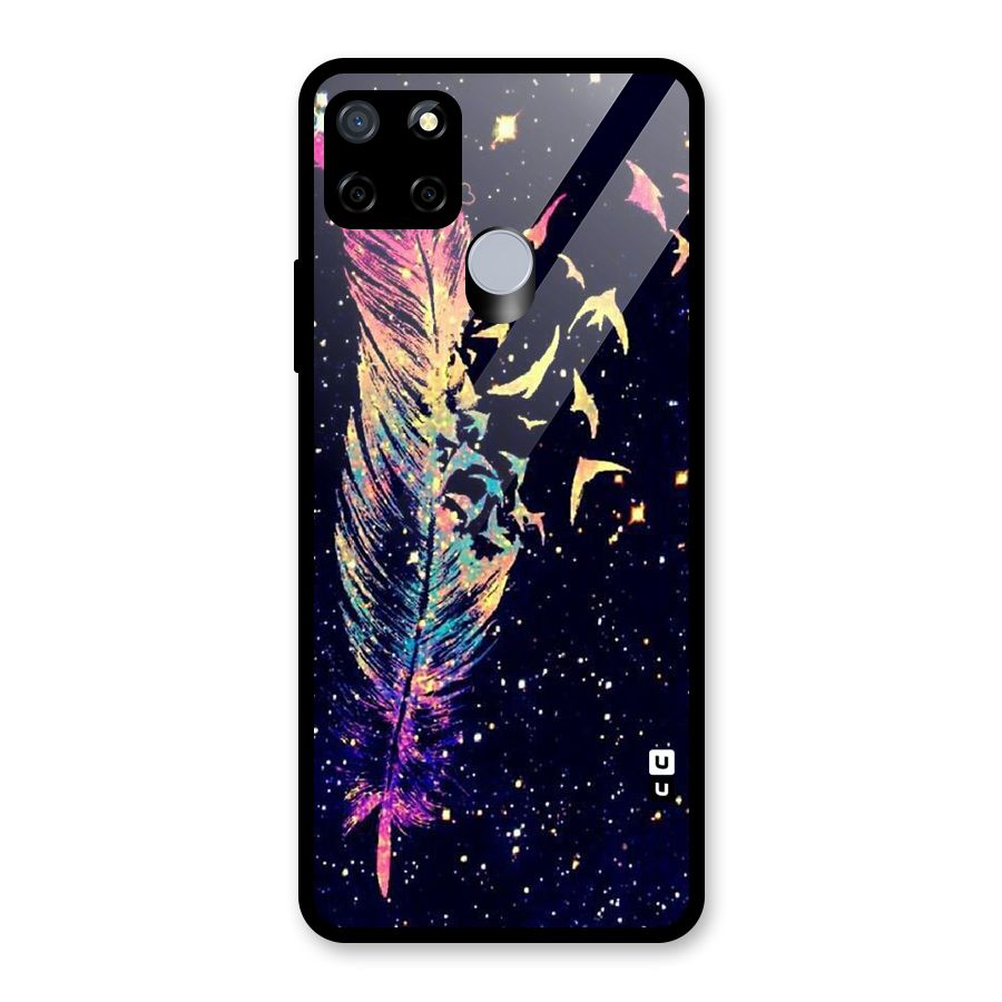 Feather Bird Fly Glass Back Case for Realme Narzo 30A