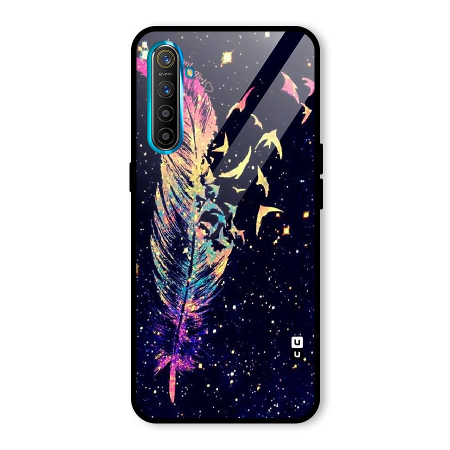 Feather Bird Fly Glass Back Case for Realme X2